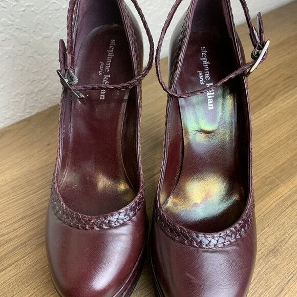 Stephane Kelian Red Platform Pumps Heels Ankle Straps - Picture 4 of 10